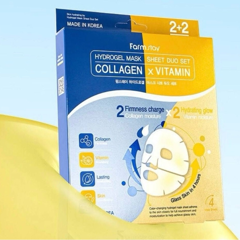 Farm Stay Hydrogel Mask Sheet Duo Set (Collagen x Vitamin)
